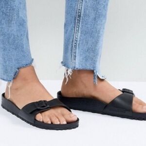 Birkenstock Black Single-Buckle Slide Sandals
